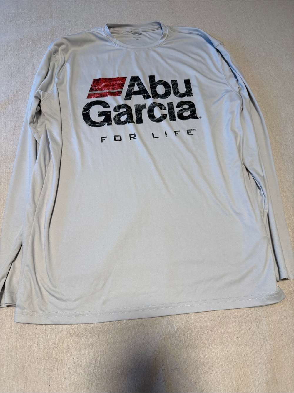 Abu Garcia Men's Light Gray Long Sleeve Dry Fit Sun Shirt